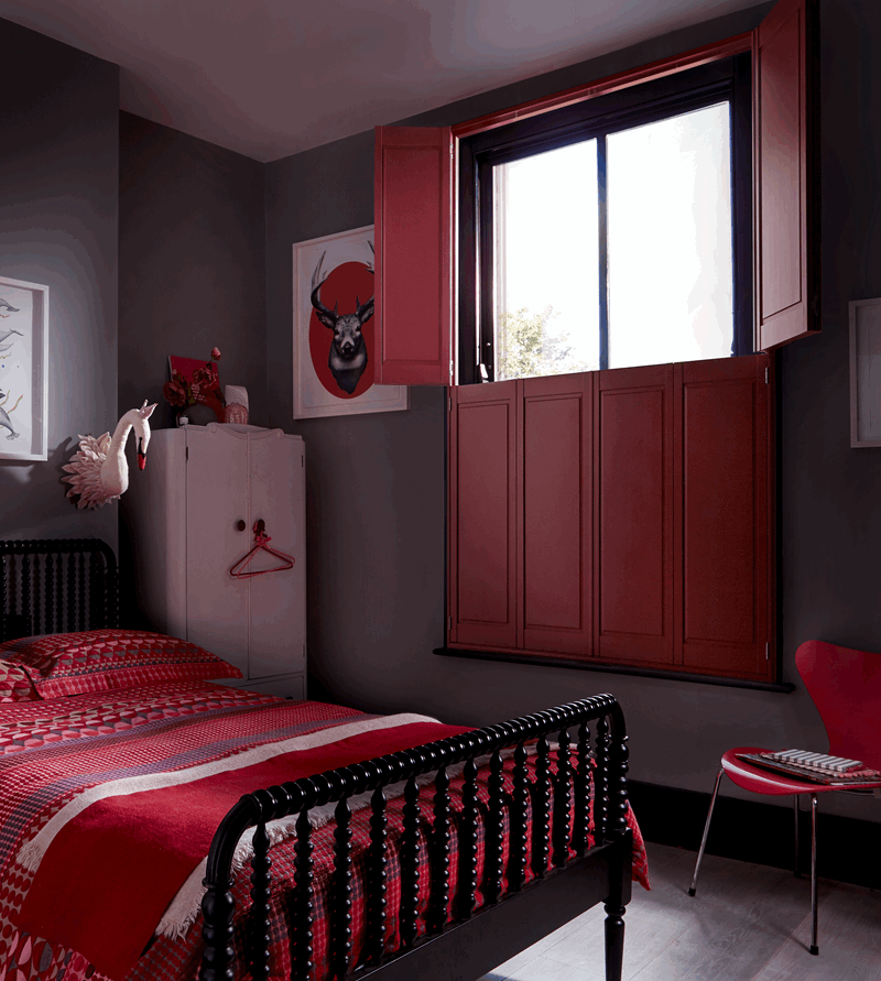 Red Solid Panel Shutters